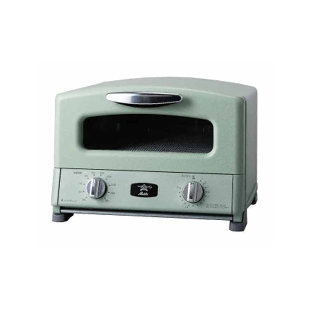 Sengoku Aladdin千石阿拉丁「專利0.2秒瞬熱」4枚燒復古多用途烤箱 綠色